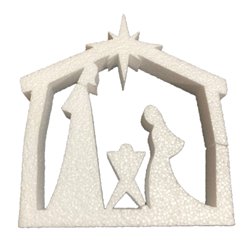 Christmas nativity 20 cm high expanded polystyrene Christmas decoration