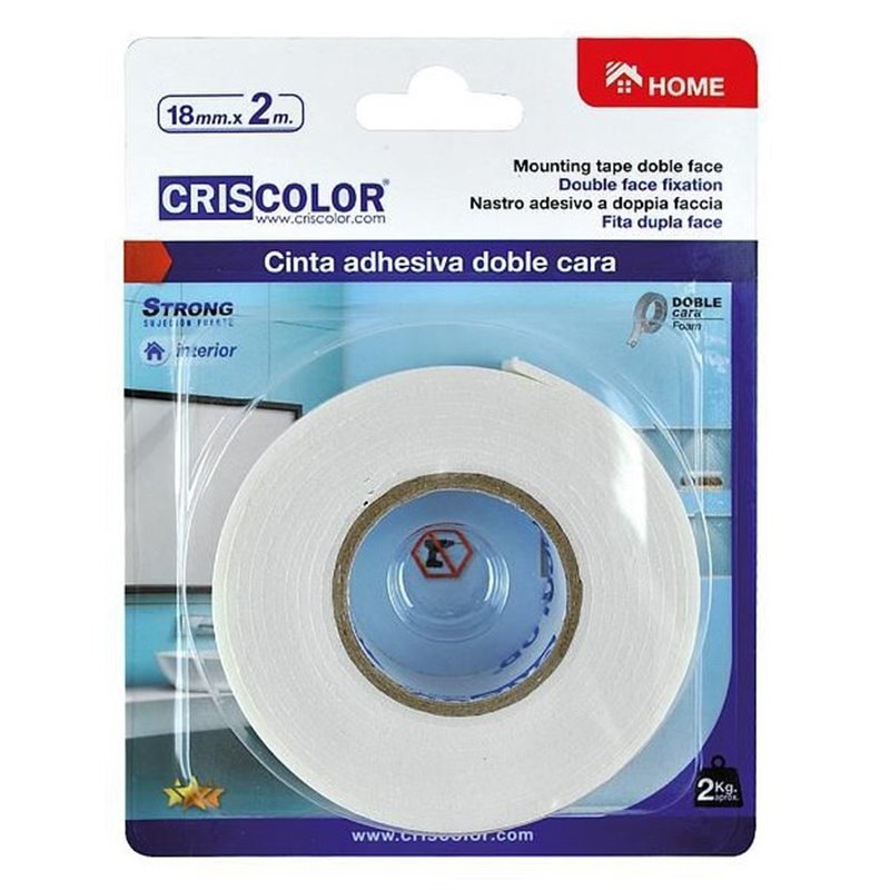 Cinta adhesiva doble cara 18mm x 2mts