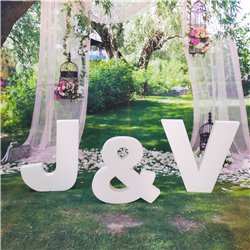 Letras Gigantes de 60 centimetros para bodas y eventos en poliestireno. Se incluye el símbolo & gratis