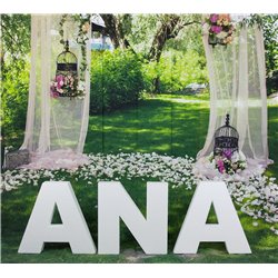 Letras Gigantes de 60 centimetros para bodas y eventos en poliestireno. Se incluye el símbolo & gratis